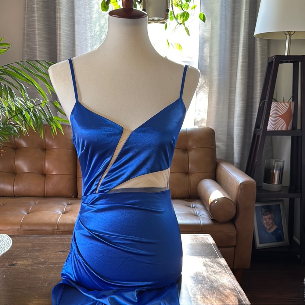 Sleek Blue Cutout Maxi Dress - Small (NWOT)